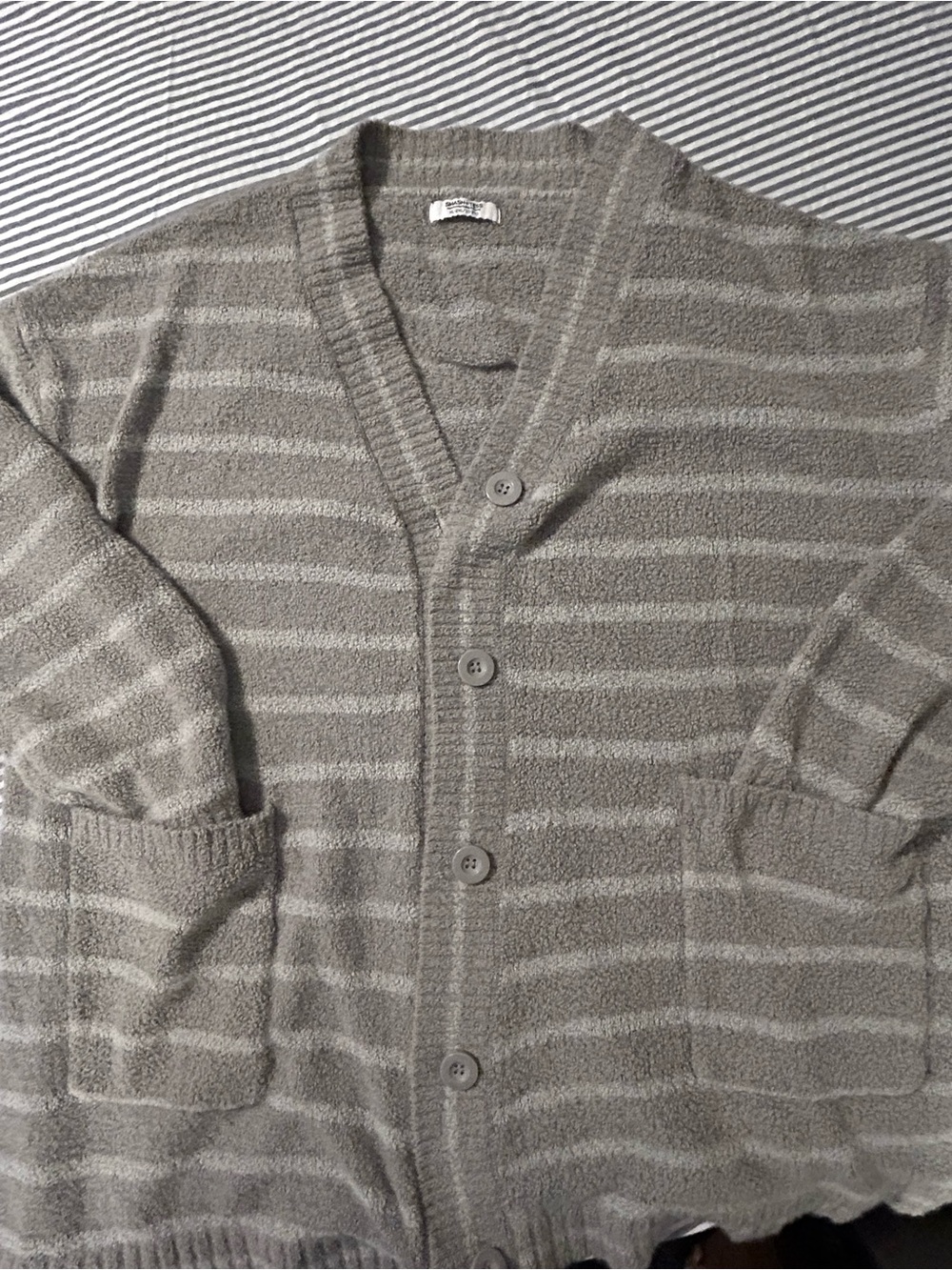 Smash + Tess Gray Striped 29”ptp Cardigan